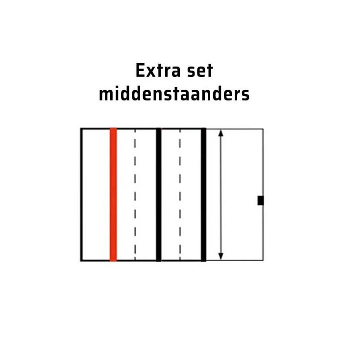 Deze Extra middenstaanders heeft u nodig wanneer uw XinniX X5 deur breder wordt dan 123cm. Toepasbaar op X5D (WALL) en X5D32 (WALL) varianten. Kies uw hoogte en bestel online! 